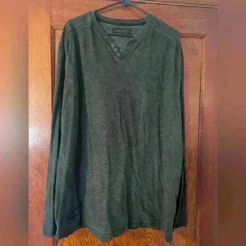 Men's dream supply XXL gray long sleeve Henley